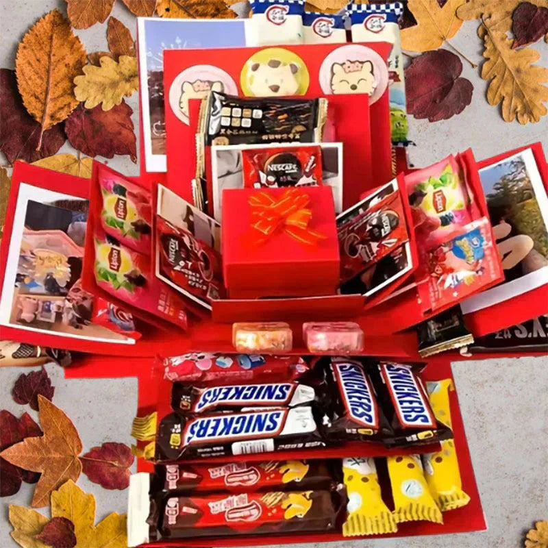 Liora — Personalisierte DIY-Explosions-Geschenkbox mit mehreren Taschen
