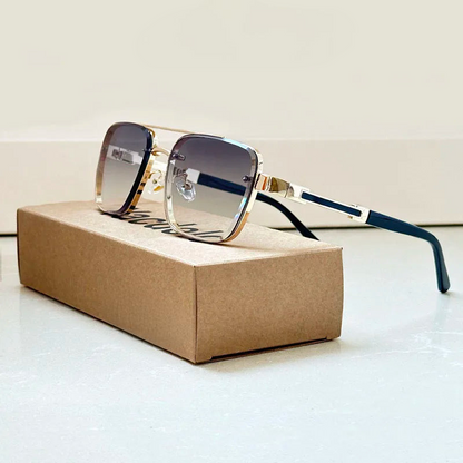 Kaelen — Gold Titanium Retro Sunglasses with UV400 Protection