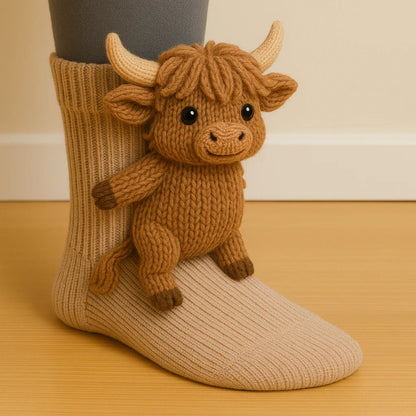 Faelina — Chaussettes en coton 3D animaux douillettes avec confort respirant