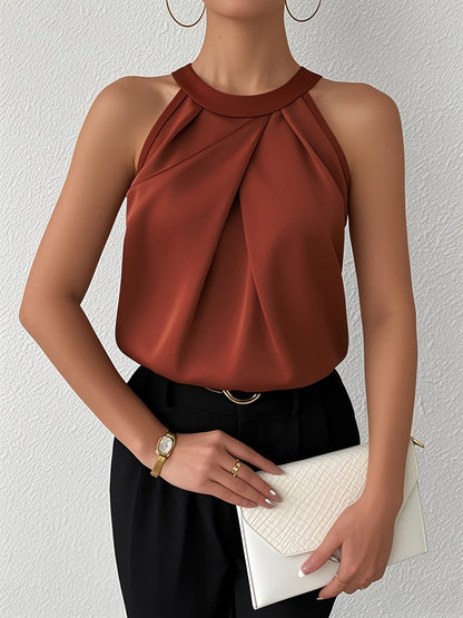 Avielle Neckholder-Bluse — Ärmelloses Top mit Satin-Finish für Damen