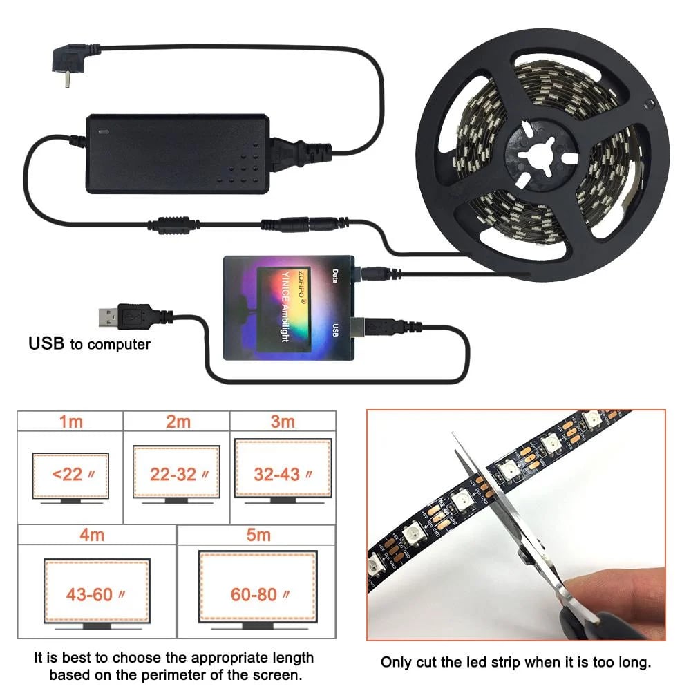 Ambilight TV PC Dream Screen USB LED Strip