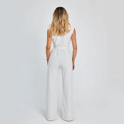 Women's Sleeveless Wide-Leg Jumpsuit