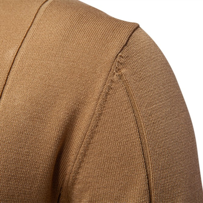 Lurence — Herren Stretch Viskose Polohemd mit Strickstruktur und Reißverschluss