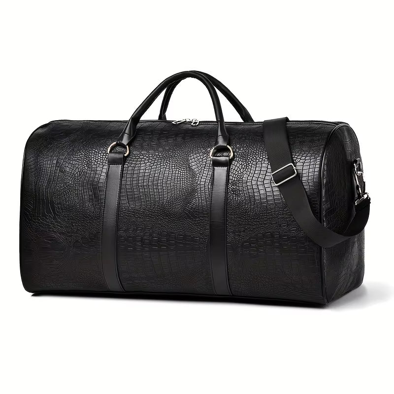 Zereno — Croc-Embossed Vegan Leather Weekender Duffle Bag