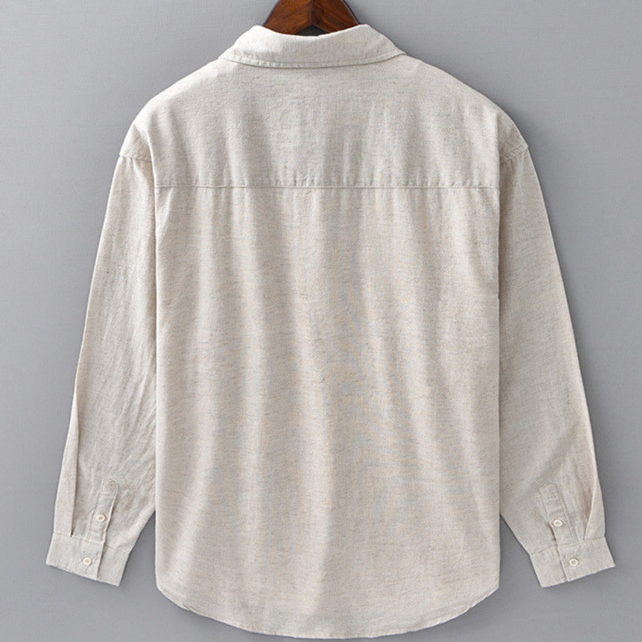 Corbin — Camisa de Linho Respirável com Caimento Relaxado e Bolso no Peito