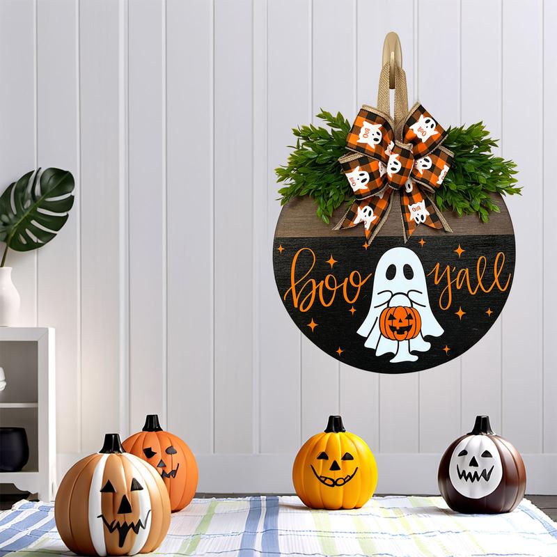 12 Wooden Pumpkin & Ghost Door Hanger™ — Transform Your Entrance into an Unforgettable Halloween Showstopper