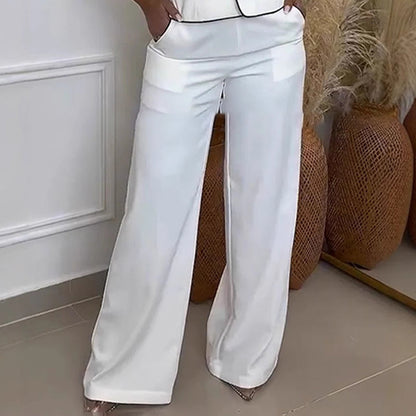 Marenna — Women’s One-Shoulder Crop Top and Wide-Leg Pants Set