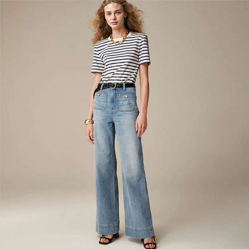 Norla Jeans — High-Waist Loose Fit Denim Trousers with Stretch