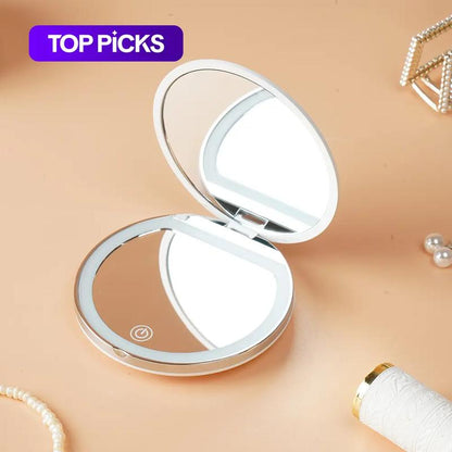 Viora — Portable Foldable LED Makeup Mirror with Natural Light