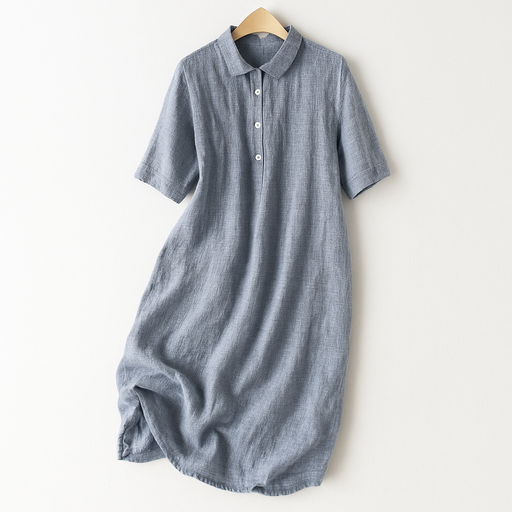 Liora — Breathable Linen Shirt Dress with Relaxed Fit