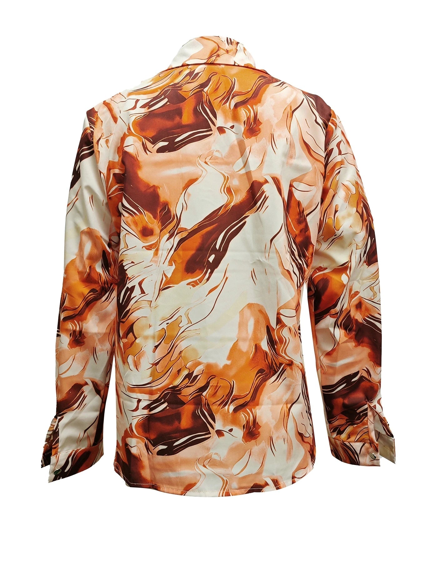Liora — Chemise en satin de soie marbrée avec coupe fluide