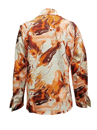 Liora — Chemise en satin de soie marbrée avec coupe fluide