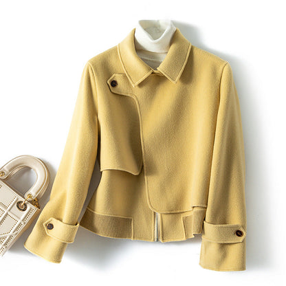 Liora Wool Jacket — Cropped Tailored Wool Coat with Structured Fit
