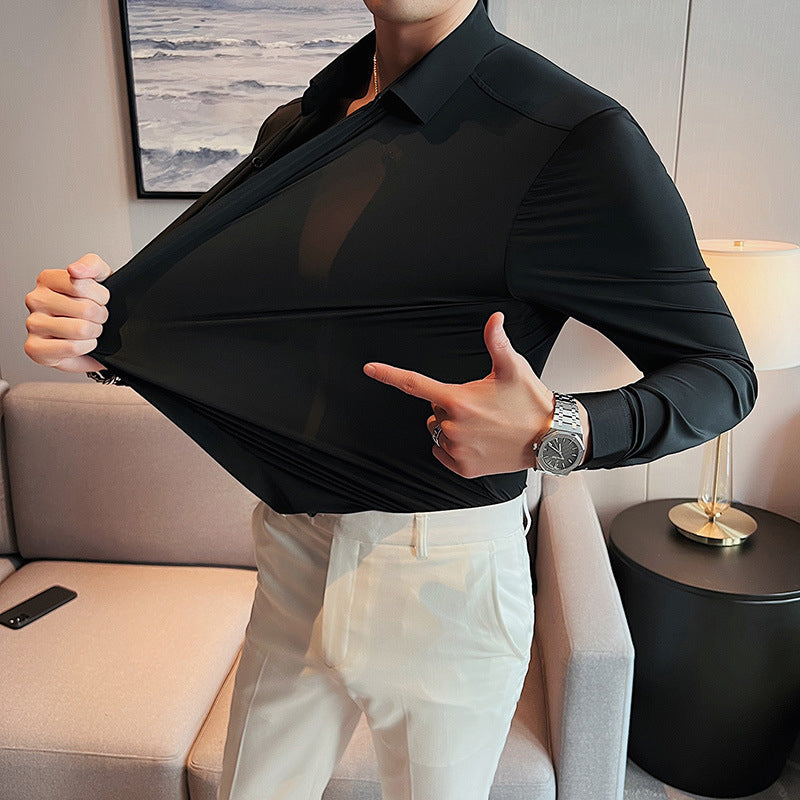 Camicia da Uomo Zylox Senza Pieghe con Bottoni