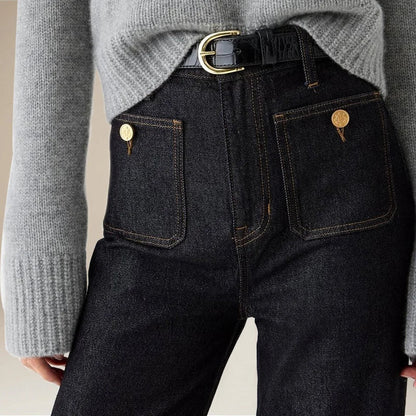 Norla Jeans — High-Waist Loose Fit Denim Trousers with Stretch