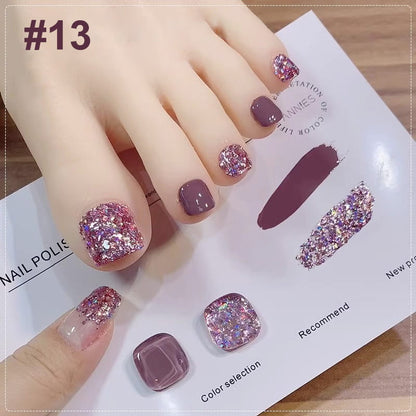 Duo de vernis à ongles Liora — Ensemble de vernis pailleté bicolore avec brillance longue durée