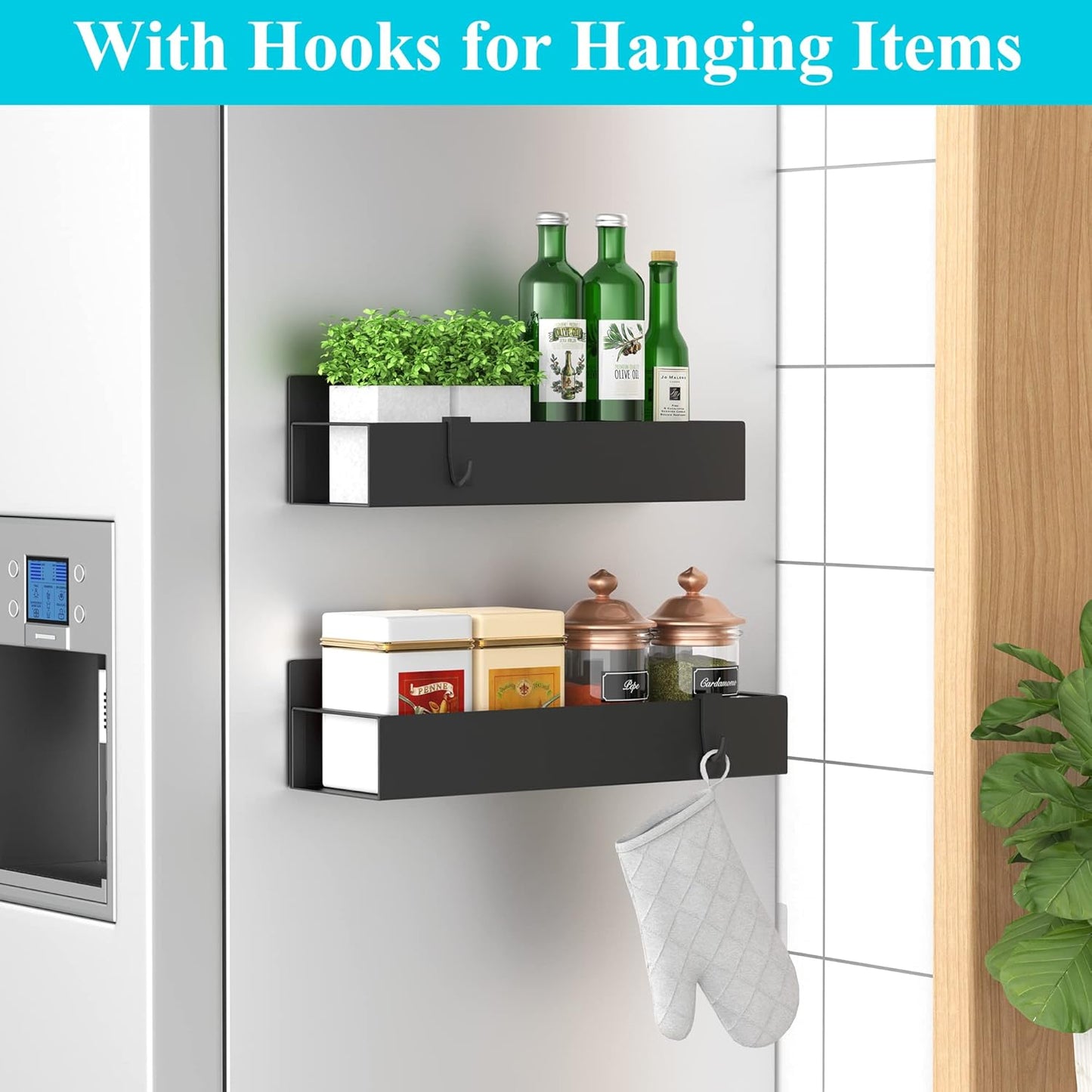 Meroa — Magnetic Kitchen Spice Shelf with Strong Steel Frame