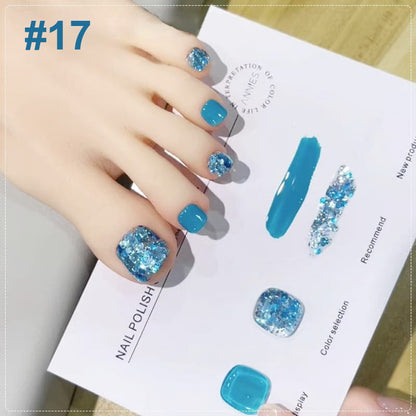 Duo de vernis à ongles Liora — Ensemble de vernis pailleté bicolore avec brillance longue durée