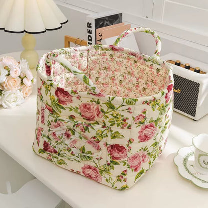 Liora — Gewatteerde bloemen shopper met ruim en opvouwbaar ontwerp