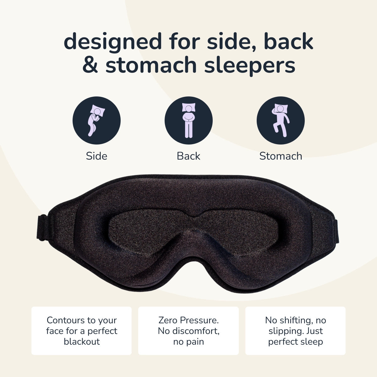 Maschera per Dormire Velora — Maschera Oculare Contornata 3D per un Riposo Confortevole e a Prova di Luce