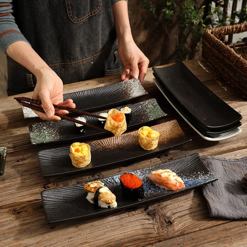 Liora — Minimalist Ceramic Sushi Plate with Sleek Design