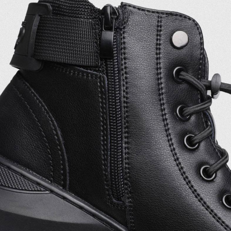 Varello — Men's Black Leather Business Casual Boots with Grip Sole