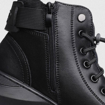 Varello — Men's Black Leather Business Casual Boots with Grip Sole