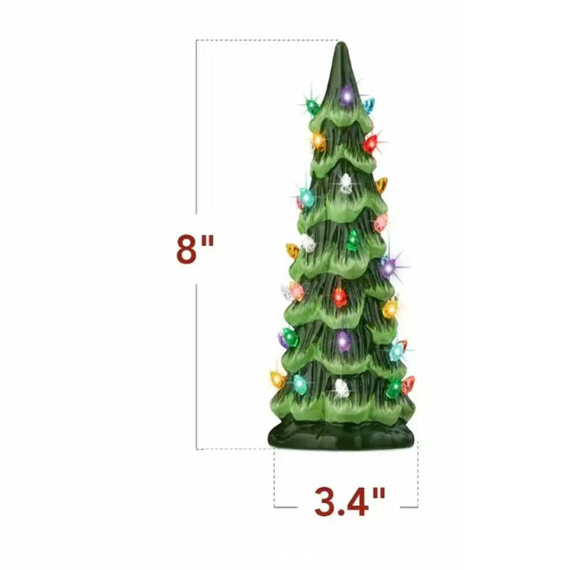 Liora — Árvore de Natal de Cerâmica Pintada à Mão com Luzes LED