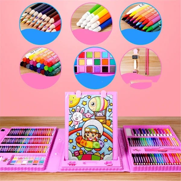 Arlo ArtSet — 208-Piece Deluxe Kids Art Creativity Kit with Easel