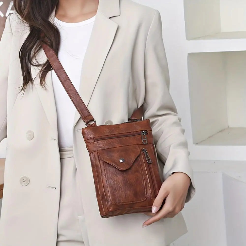 Nola Vintage Crossbody Bag — Kompakte Designer-Umhängetasche mit verstellbarem Riemen