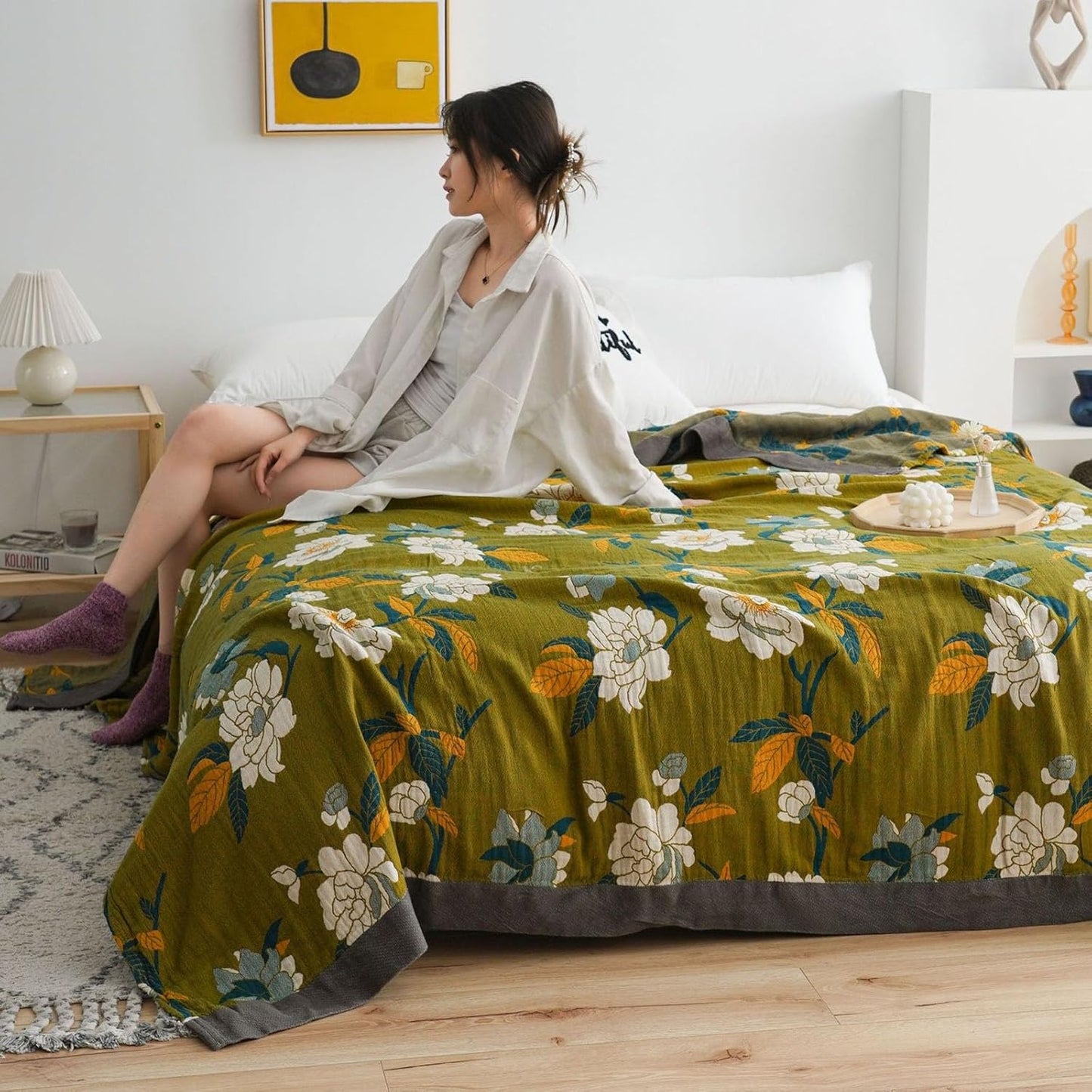 Moss Floral Cotton Quilt™ — Envolva-se em Conforto Leve e Fresco que Parece um Sonho