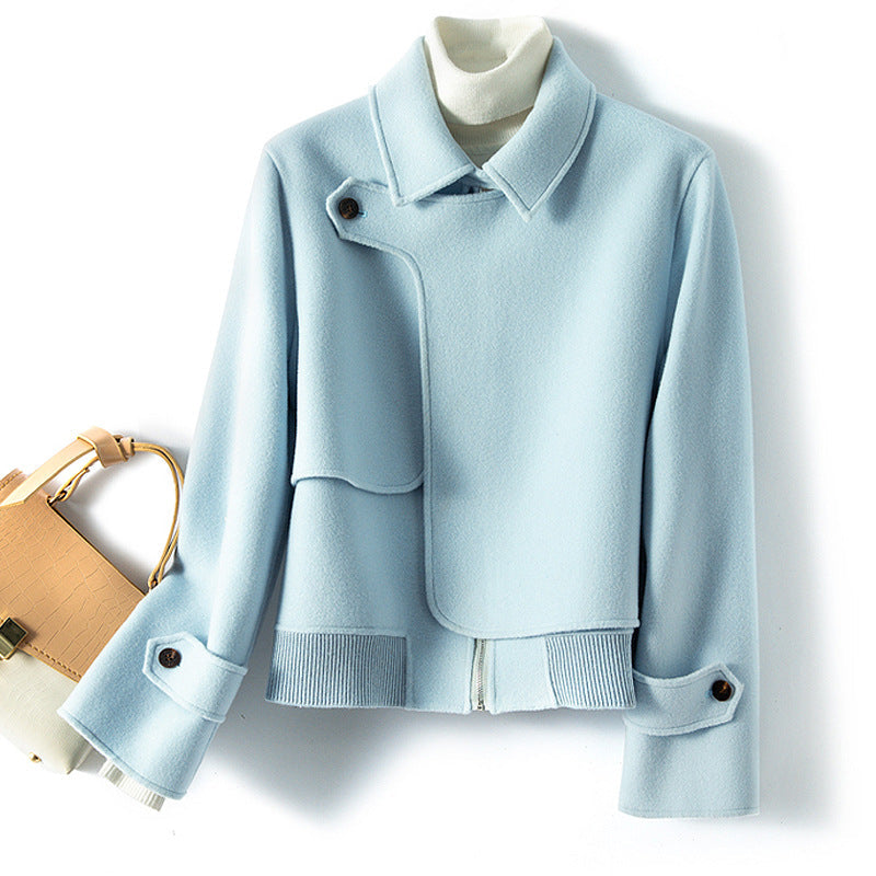 Liora Wool Jacket — Cropped Tailored Wool Coat with Structured Fit