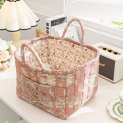 Liora — Gewatteerde bloemen shopper met ruim en opvouwbaar ontwerp