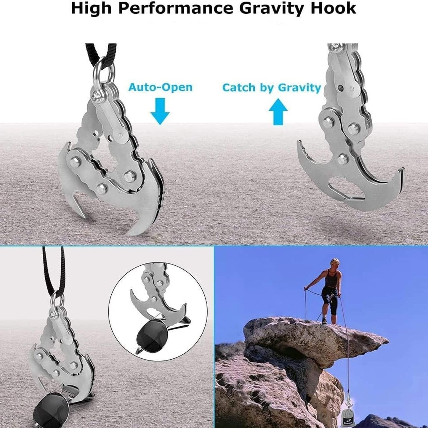 Zyntek Multifunctional Stainless Steel Outdoor Carabiner Hook