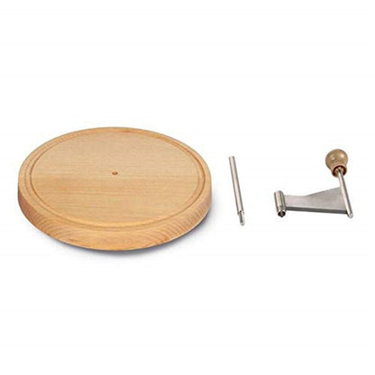 Velino Rotary Cheese Shaver — Ręczny nóż do sera ze stali nierdzewnej z drewnianą podstawą