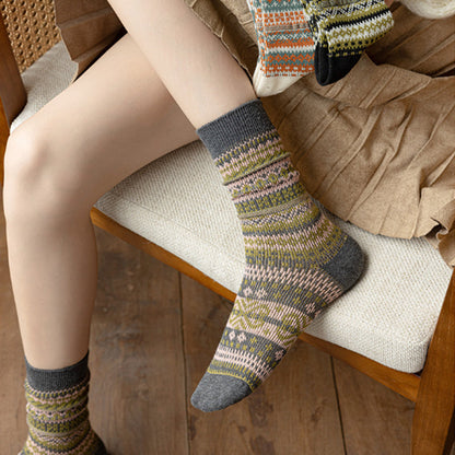 Zelenia Socks — Retro Ethnic Mid-Length Comfort Socks