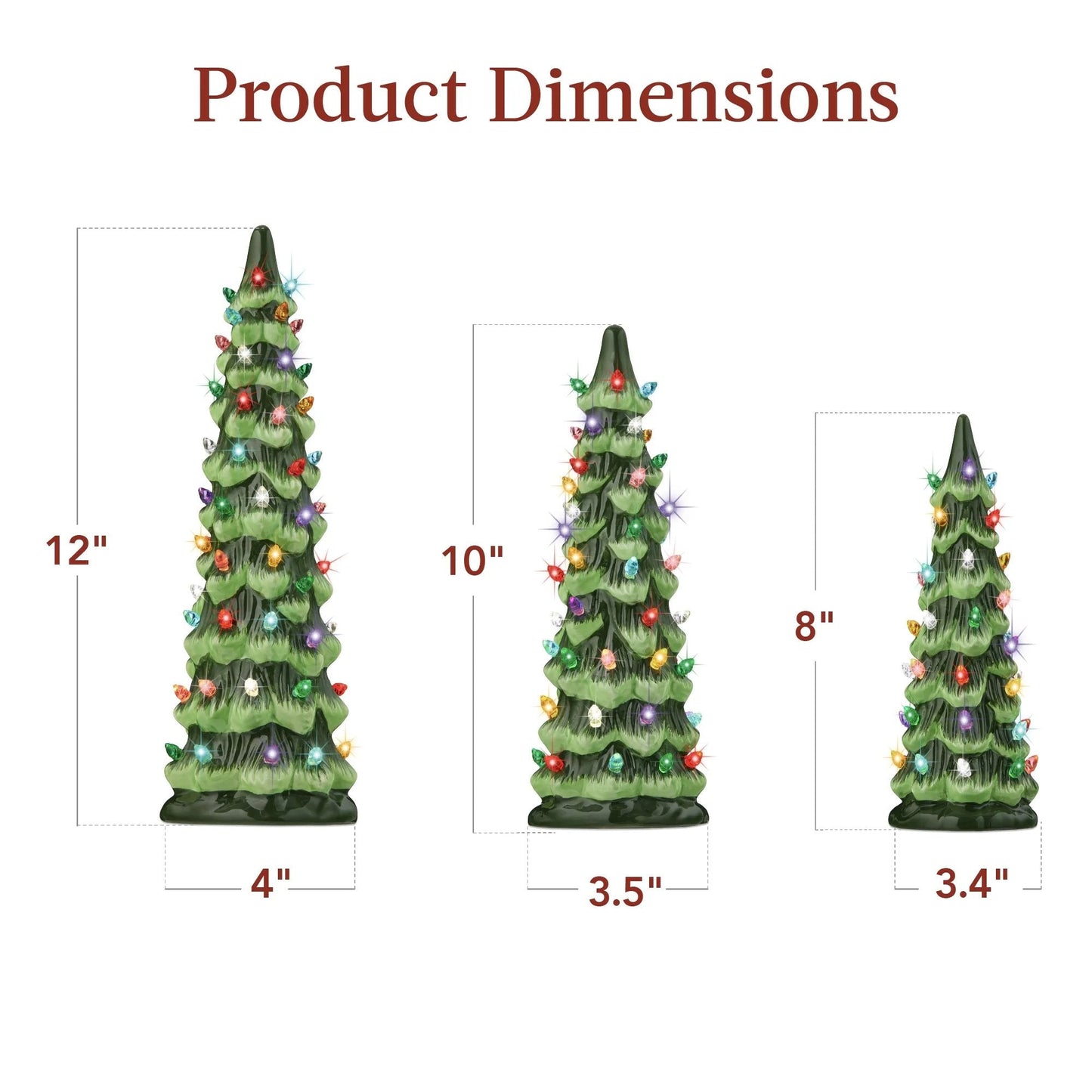 Liora — Árvore de Natal de Cerâmica Pintada à Mão com Luzes LED