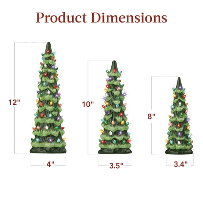 Liora — Árvore de Natal de Cerâmica Pintada à Mão com Luzes LED