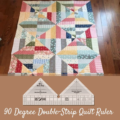 Quilara 90 Double-Strip Ruler — Precision Quilting Tool for Triangle Cuts