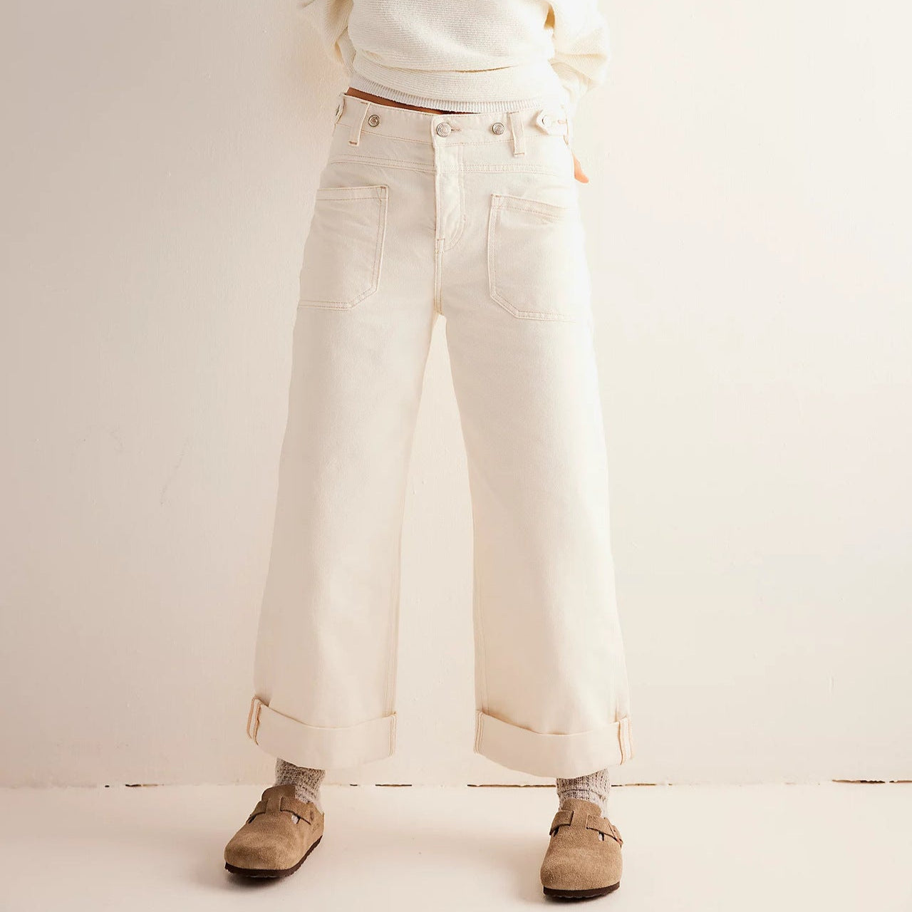 Varenza — Relaxed High-Rise Wide Leg Jeans with Vintage Wash