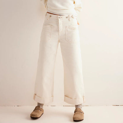 Varenza — Relaxed High-Rise Wide Leg Jeans with Vintage Wash
