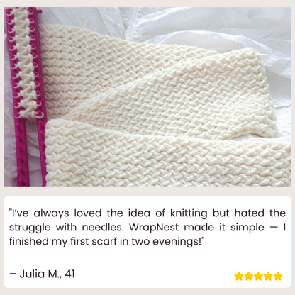 WrapAura™ — Turn Yarn Into Stunning Knits Instantly Without Needles or Hassle