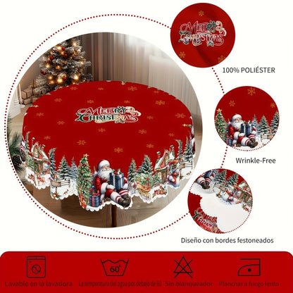 Sarellyn — Festive Christmas Tablecloth with Durable Polyester Fabric