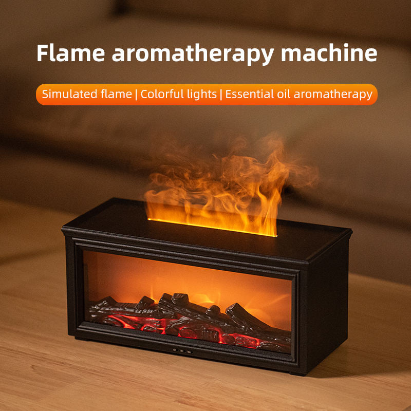 Veloira Flame Diffuser — ultraääninen aromadiffuuseri LED-takkatehosteella