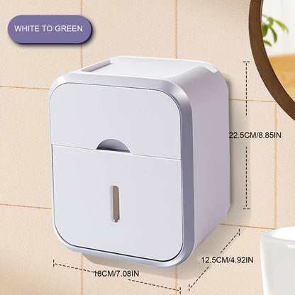 Liora — Punch-Free Wall-Mount Toilet Paper Holder with Storage Shelf