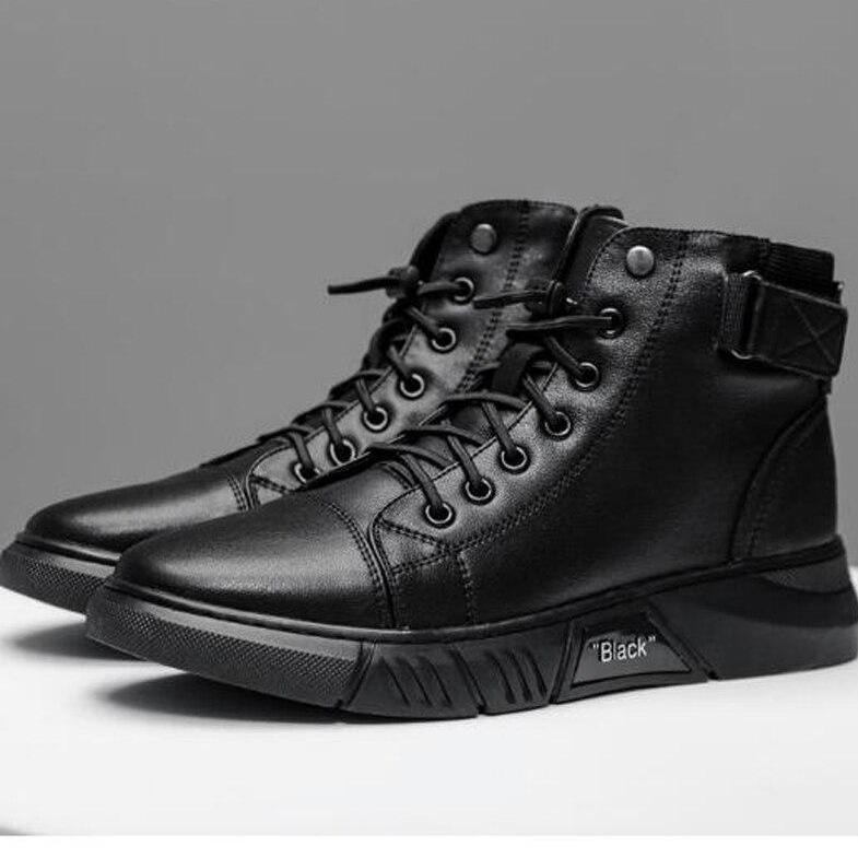 Varello — Men's Black Leather Business Casual Boots with Grip Sole
