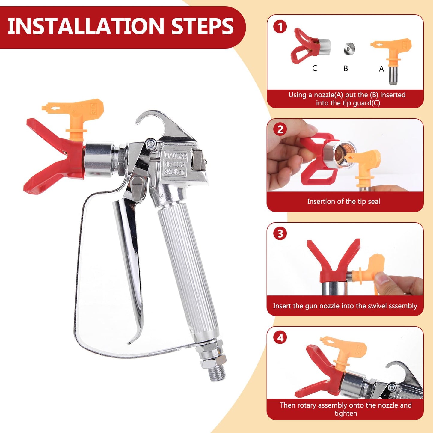 Rekran SprayPro — Hogedruk Verfspuitpistool met Instelbare Doorstroming