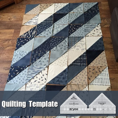Quilara 90 Double-Strip Ruler — Precision Quilting Tool for Triangle Cuts
