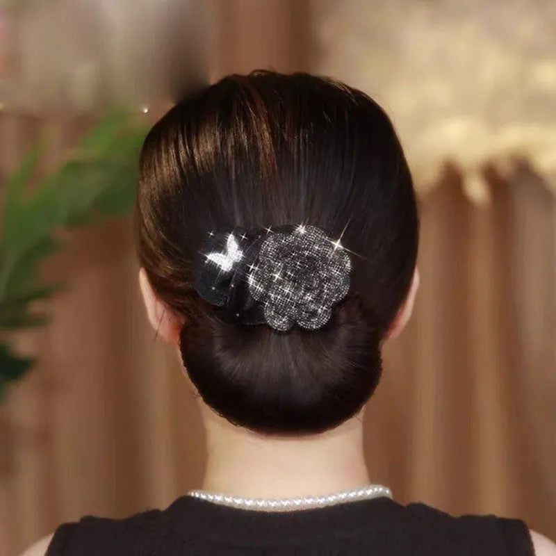 Effora — Modelador de Coque com Detalhe Floral para Penteados Elegantes