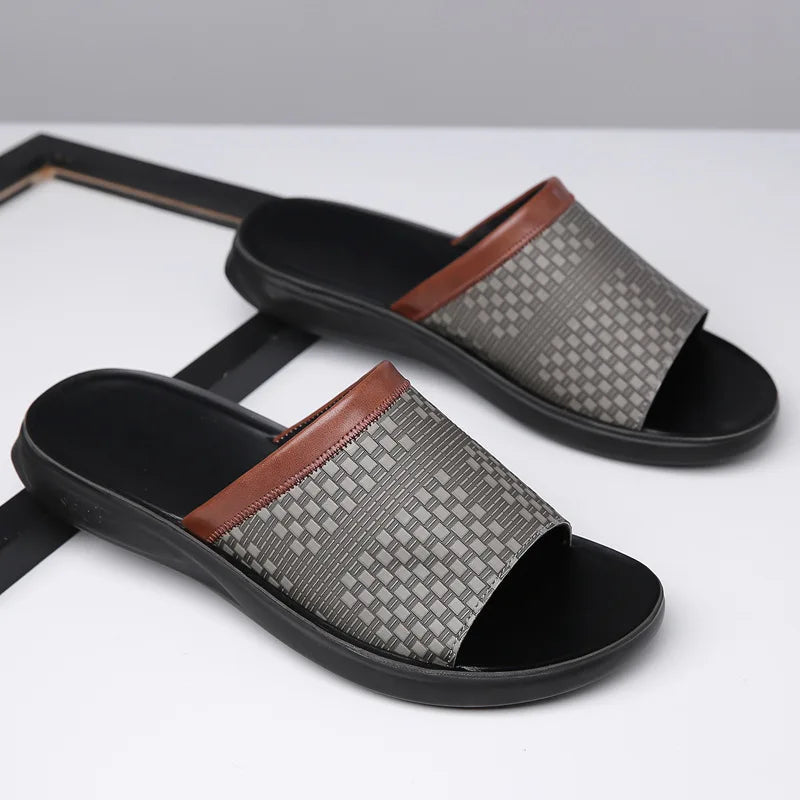 Liora — Woven Leather Sandals with Cushioned Comfort and Grip